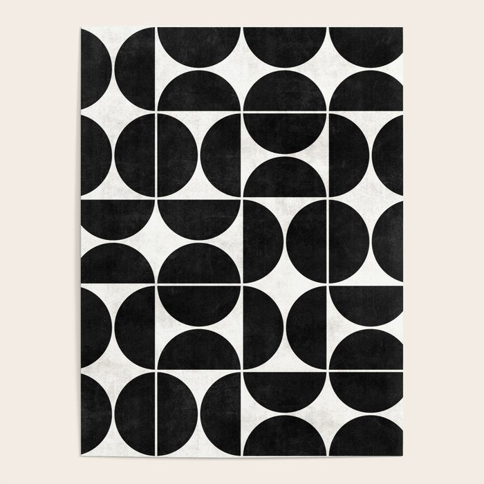 Mid-Century Modern Pattern No.3 - Black and White Poster Gallery Image 4