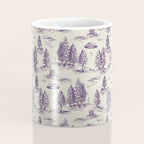 Purple Alien Abduction Toile De Jouy Pattern Coffee Mug Gallery Image 4