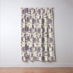 Purple Alien Abduction Toile De Jouy Pattern Window Curtain Gallery Image 3