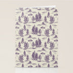 Purple Alien Abduction Toile De Jouy Pattern Stationery Card Gallery Image 2