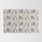 Purple Alien Abduction Toile De Jouy Pattern Rug Gallery Image 2