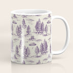 Purple Alien Abduction Toile De Jouy Pattern Coffee Mug Gallery Image 1