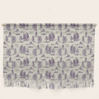 Purple Alien Abduction Toile De Jouy Pattern Wall Hanging Gallery Image 1