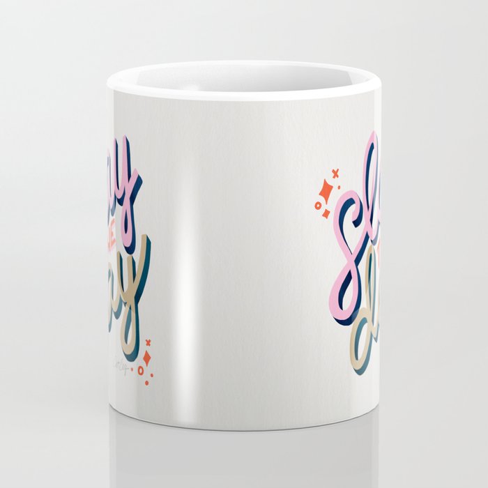 Slay the Day - Coral & Pink Coffee Mug Gallery Image 4