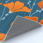 Festive Deco Flowers - Orange and Blue Floral Pattern Rug Gallery Image 4
