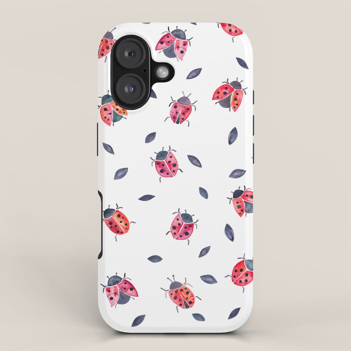 Lucky Ladybugs & Black Leaves iPhone Case Gallery Image 1