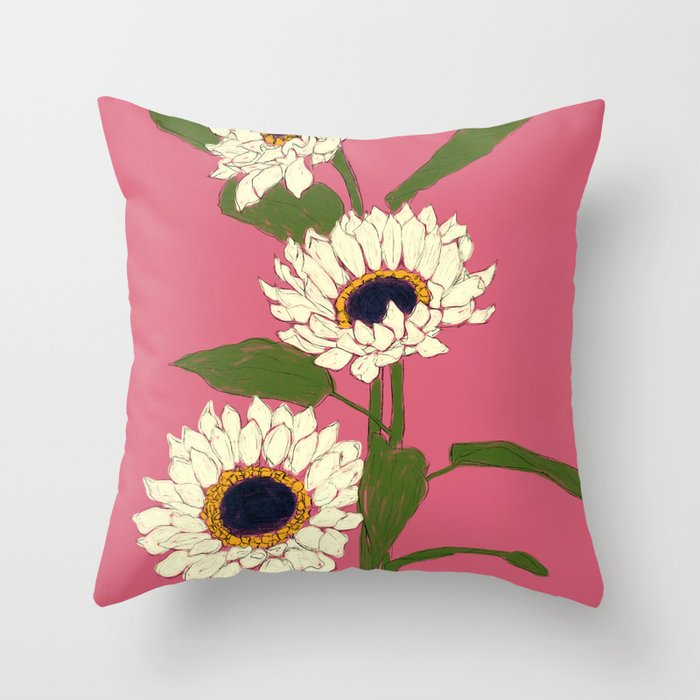 Sunflower Pink Sami Throw Pillow Gallery Image 6
