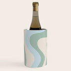 Retro Liquid Swirl Abstract Pattern Celadon Green Baby Blue Beige Wine Chiller Gallery Image 2