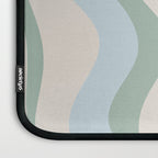 Retro Liquid Swirl Abstract Pattern Celadon Green Baby Blue Beige Laptop Sleeve Gallery Image 3