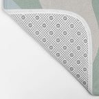 Retro Liquid Swirl Abstract Pattern Celadon Green Baby Blue Beige Bath Mat Gallery Image 2