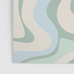 Retro Liquid Swirl Abstract Pattern Celadon Green Baby Blue Beige Poster Gallery Image 3