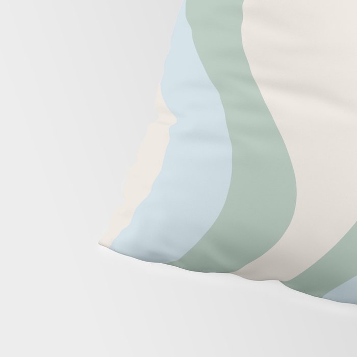 Retro Liquid Swirl Abstract Pattern Celadon Green Baby Blue Beige Pillow Sham Gallery Image 4