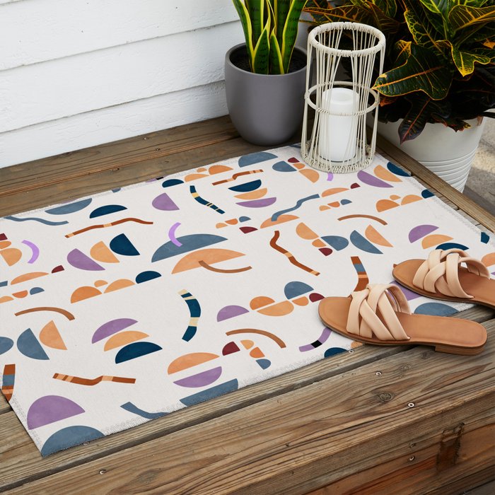 Modern simple shapes C Outdoor Rug Gallery Image 2