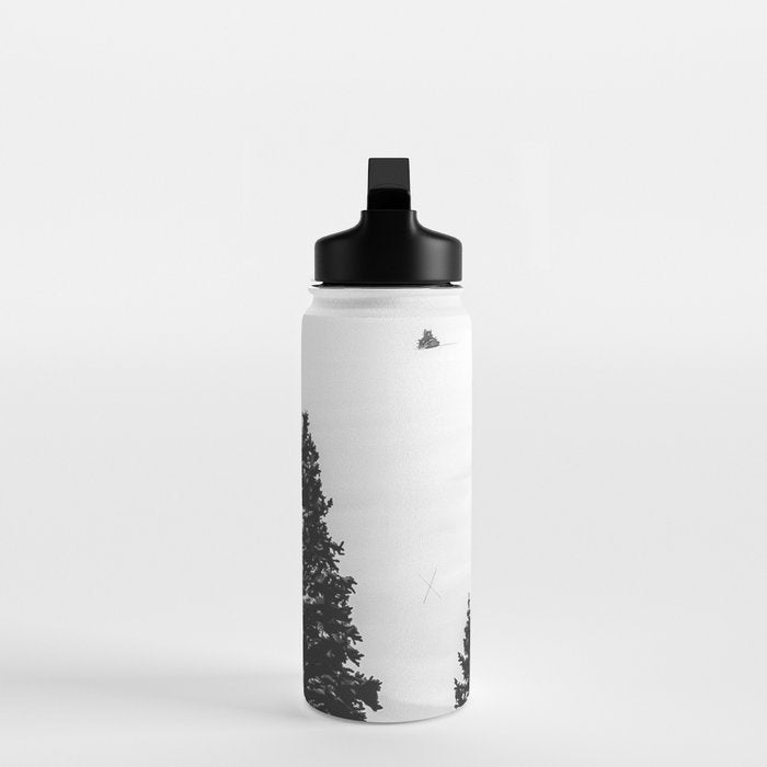 Backcountry Skier // Fresh Powder Snow Mountain Ski Landscape Black and White Photography Vibes Water Bottle Gallery Image 3