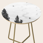 Backcountry Skier // Fresh Powder Snow Mountain Ski Landscape Black and White Photography Vibes Side Table Gallery Image 2