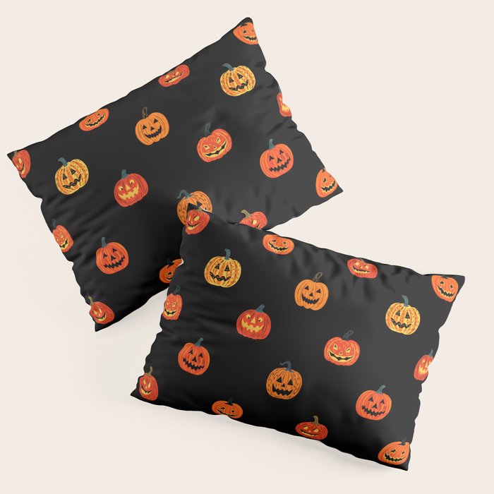 Halloween jack o lantern pumpkin art pattern Pillow Sham Gallery Image 3