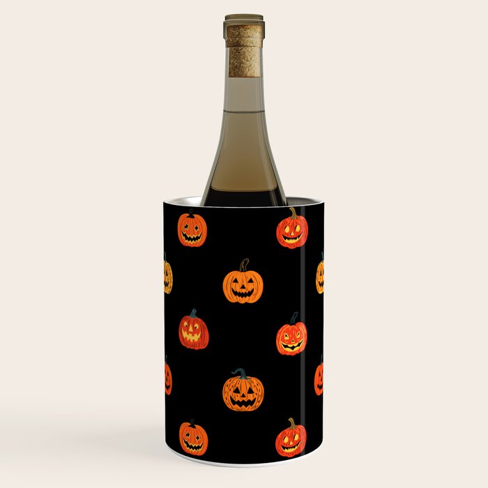Halloween jack o lantern pumpkin art pattern Wine Chiller Gallery Image 1
