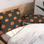 Halloween jack o lantern pumpkin art pattern Pillow Sham Gallery Image 2