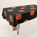 Halloween jack o lantern pumpkin art pattern Tablecloth Gallery Image 1