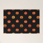 Halloween jack o lantern pumpkin art pattern Welcome Mat Gallery Image 1