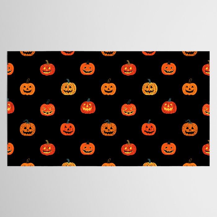 Halloween jack o lantern pumpkin art pattern Tablecloth Gallery Image 2