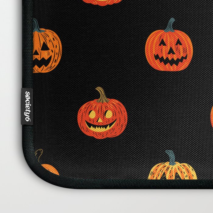 Halloween jack o lantern pumpkin art pattern Laptop Sleeve Gallery Image 3