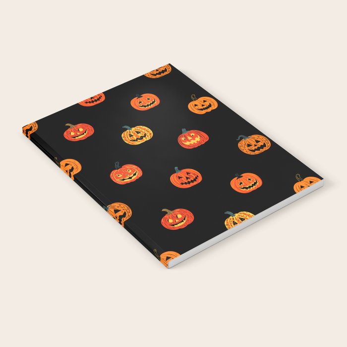 Halloween jack o lantern pumpkin art pattern Notebook Gallery Image 1