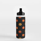 Halloween jack o lantern pumpkin art pattern Water Bottle Gallery Image 2