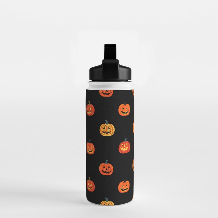 Halloween jack o lantern pumpkin art pattern Water Bottle Gallery Image 2
