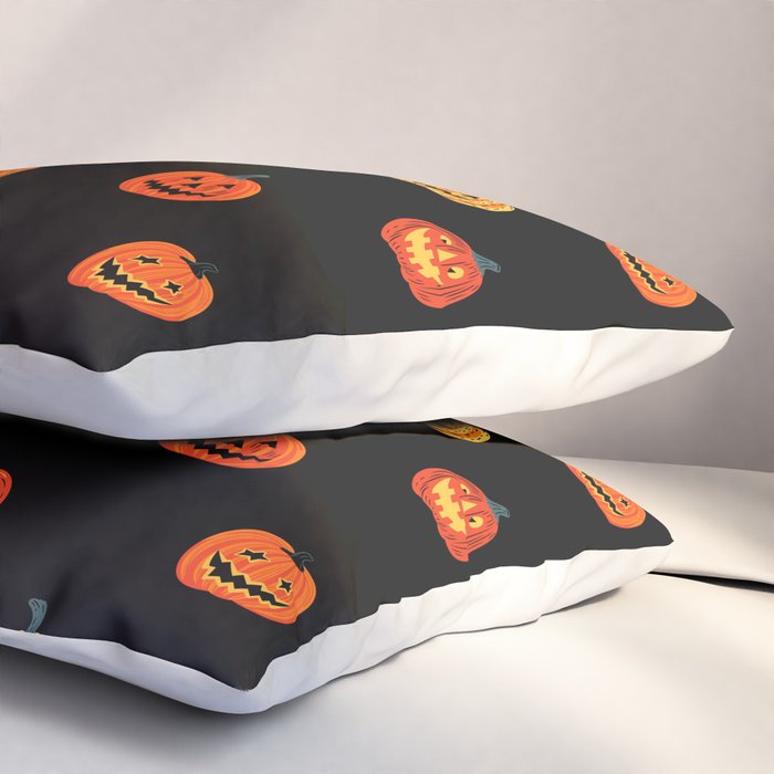 Halloween jack o lantern pumpkin art pattern Pillow Sham Gallery Image 3