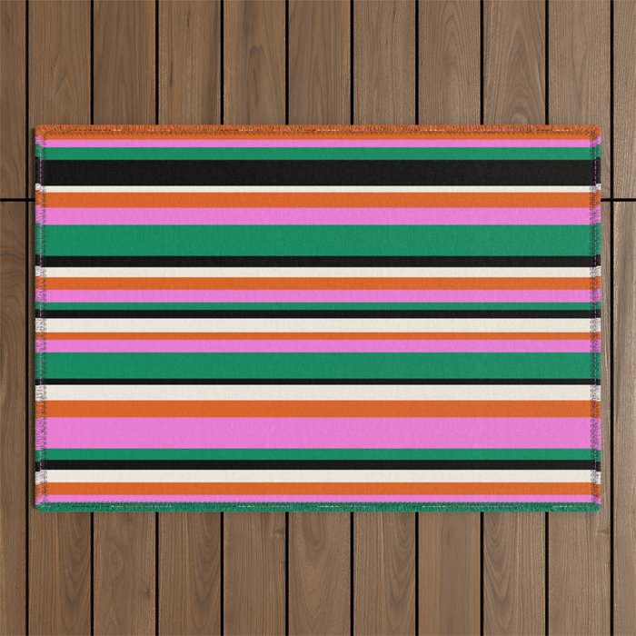 Classic Stripes XIV - Bold Retro Outdoor Rug Gallery Image 1