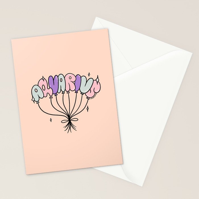 Aquarius Balloons Stationery Card Gallery Image 2