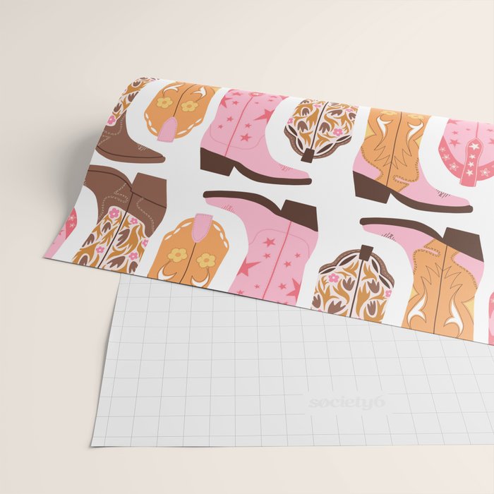 Pink Cowboy Boots  Wrapping Paper Gallery Image 2
