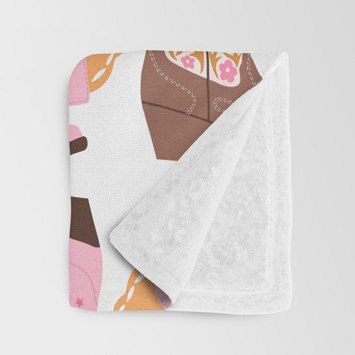Pink Cowboy Boots  Throw Blanket Gallery Image 3