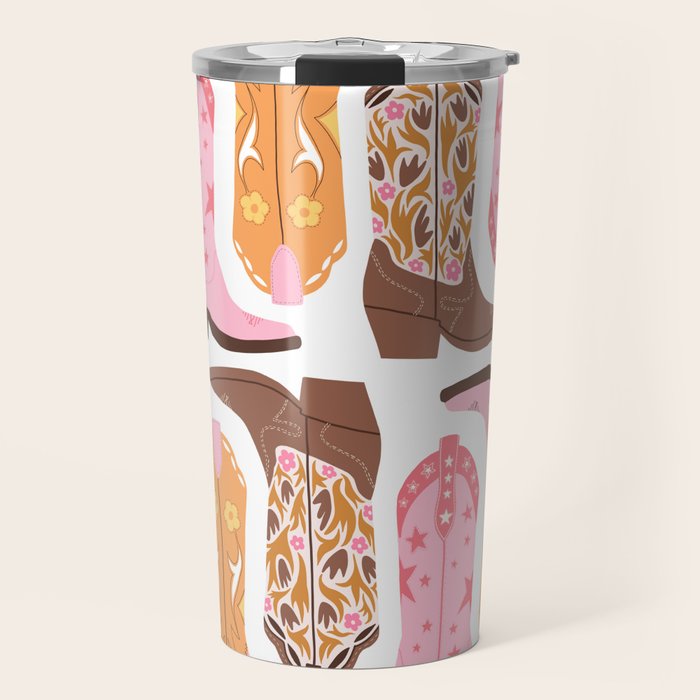 Pink Cowboy Boots  Travel Mug Gallery Image 1