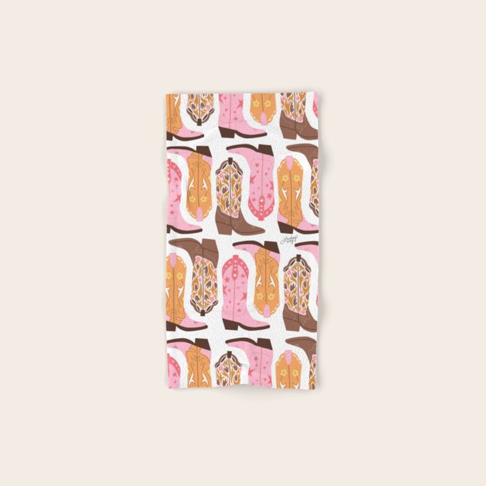 Pink Cowboy Boots  Bath Towel Gallery Image 1