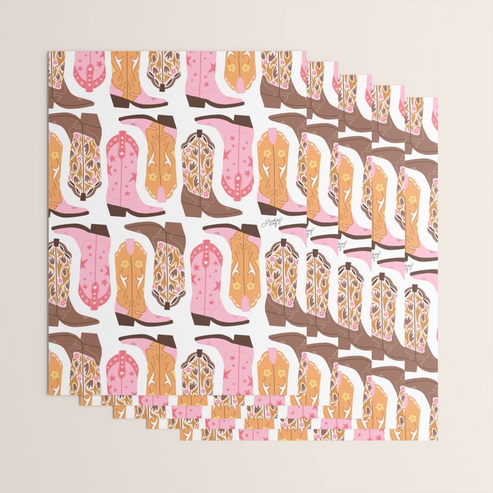 Pink Cowboy Boots  Wrapping Paper Gallery Image 3