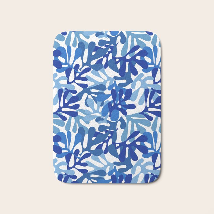 Abstract organic plant leaf shape pattern Bath Mat Gallery Image 1