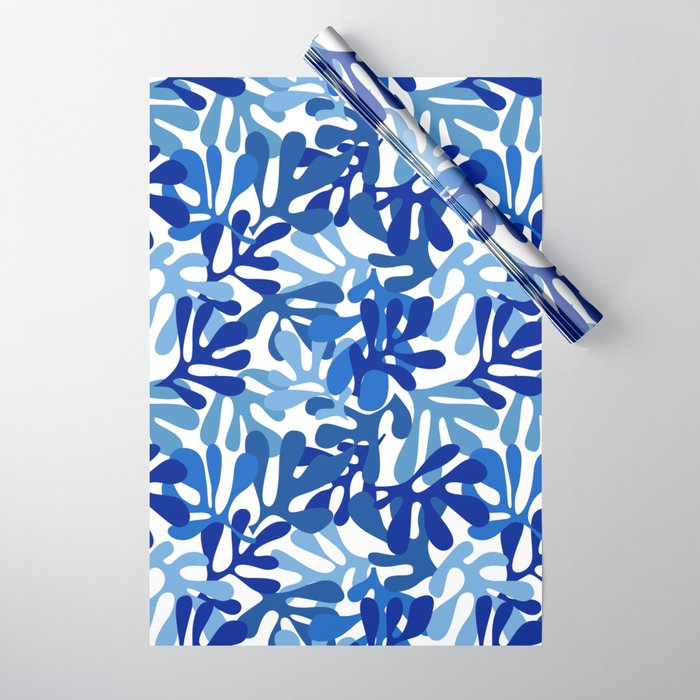 Abstract organic plant leaf shape pattern Wrapping Paper Gallery Image 1
