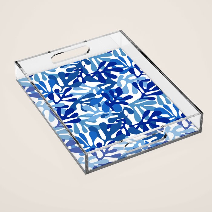 Abstract organic plant leaf shape pattern Acrylic Tray Gallery Image 1
