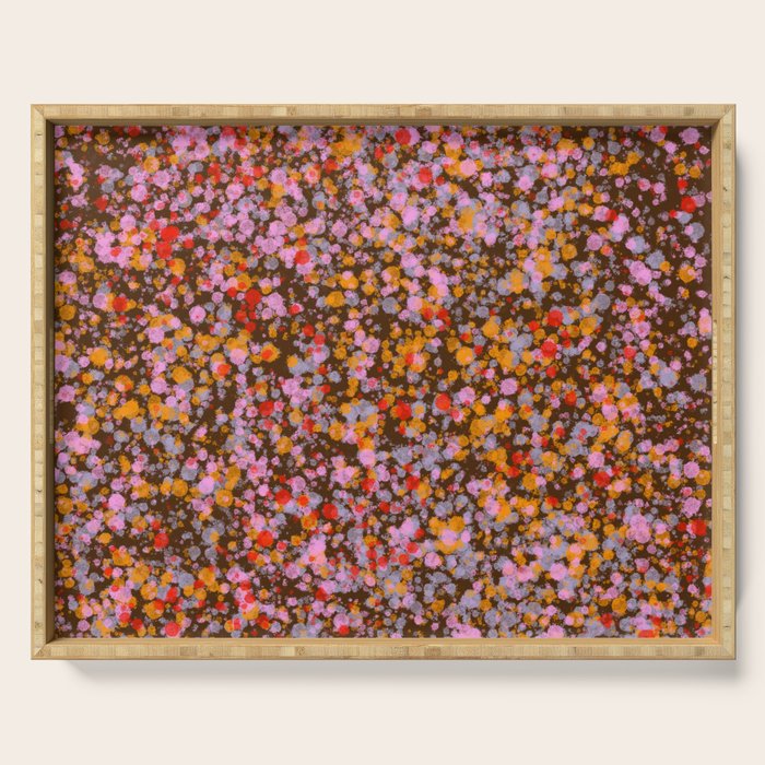 Peachy splashed pattern  Serving Tray Gallery Image 1