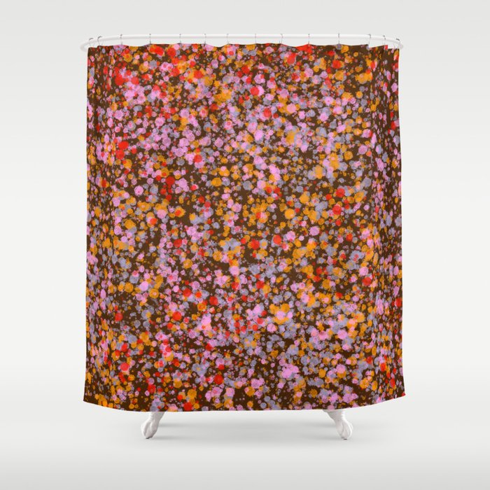 Peachy splashed pattern  Shower Curtain Gallery Image 1