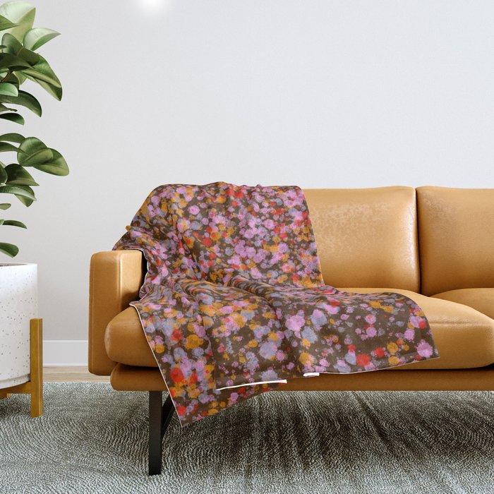 Peachy splashed pattern  Throw Blanket Gallery Image 1