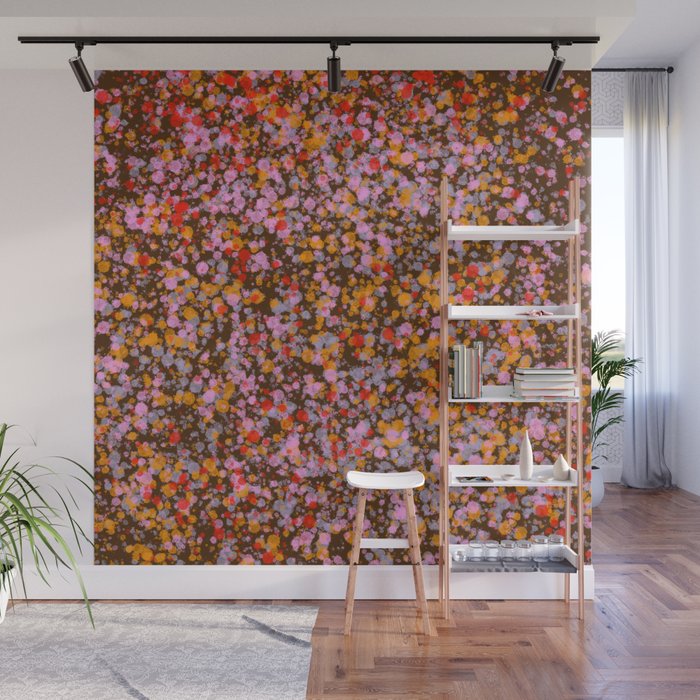 Peachy splashed pattern  Wall Mural Gallery Image 1