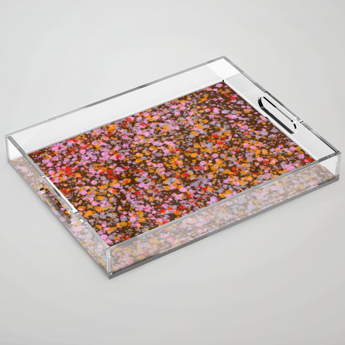 Peachy splashed pattern  Acrylic Tray Gallery Image 1