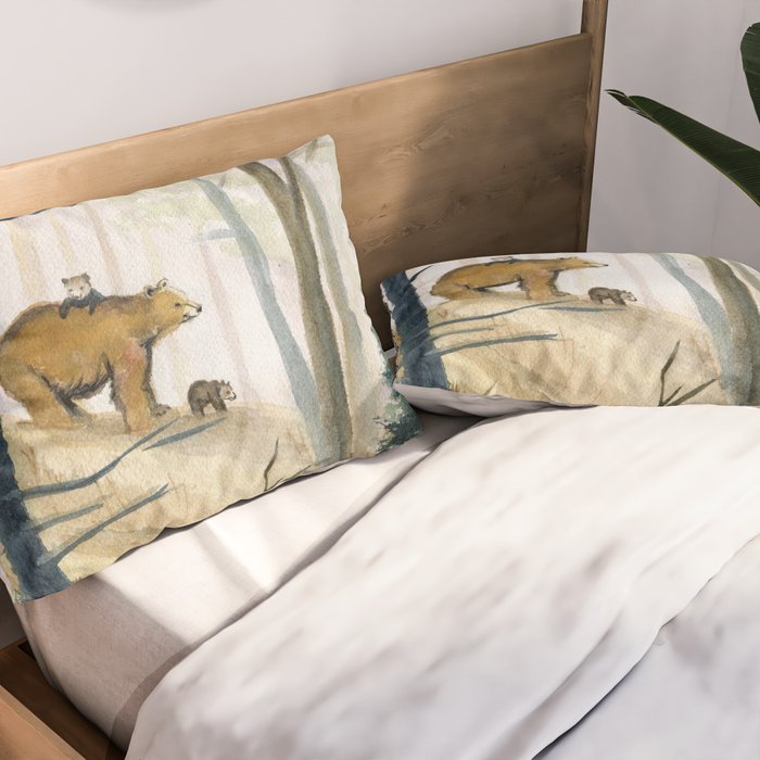Bear Family 2 Pillow Sham Gallery Image 2