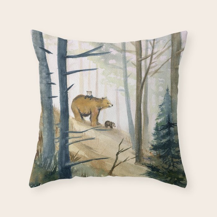 Bear Family 2 Throw Pillow Gallery Image 6