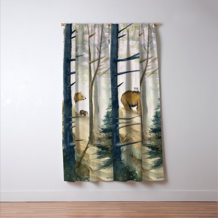 Bear Family 2 Window Curtain Gallery Image 3