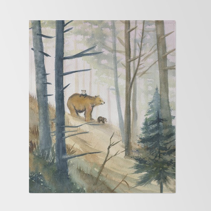 Bear Family 2 Throw Blanket Gallery Image 2