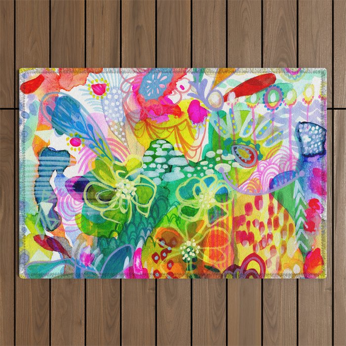 Painted Garden Outdoor Rug Gallery Image 1